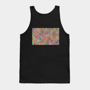 Retro Pattern Geometrical Squares Tank Top